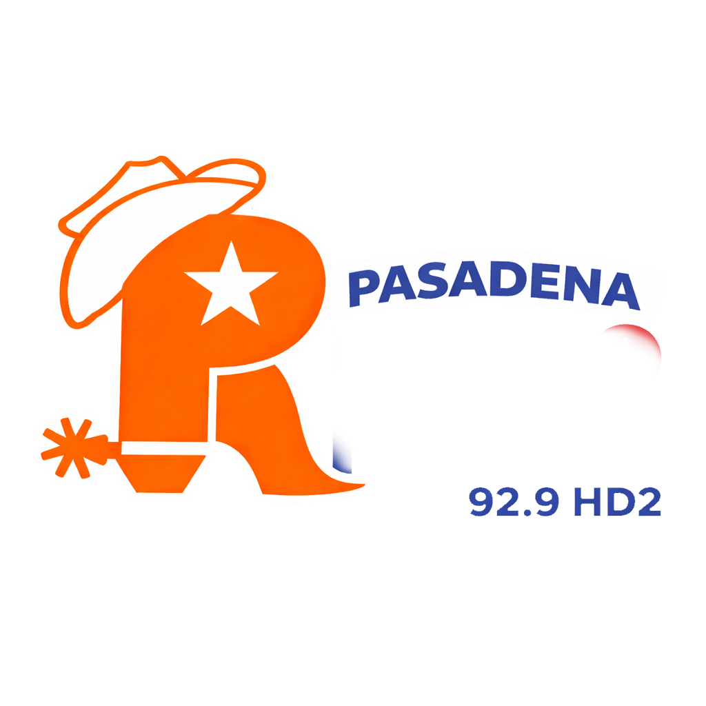Orange cowboy boot logo with the text "PASADENA 92.9 HD2