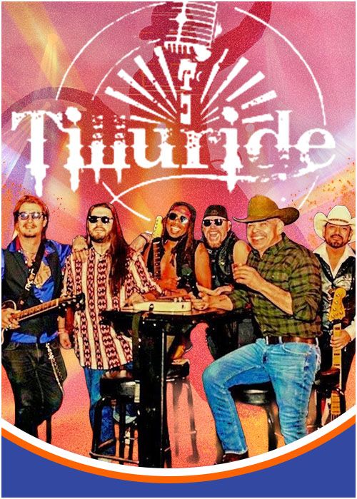A group of musicians performing on stage, with the "Thunderide" logo prominently displayed in the background.
